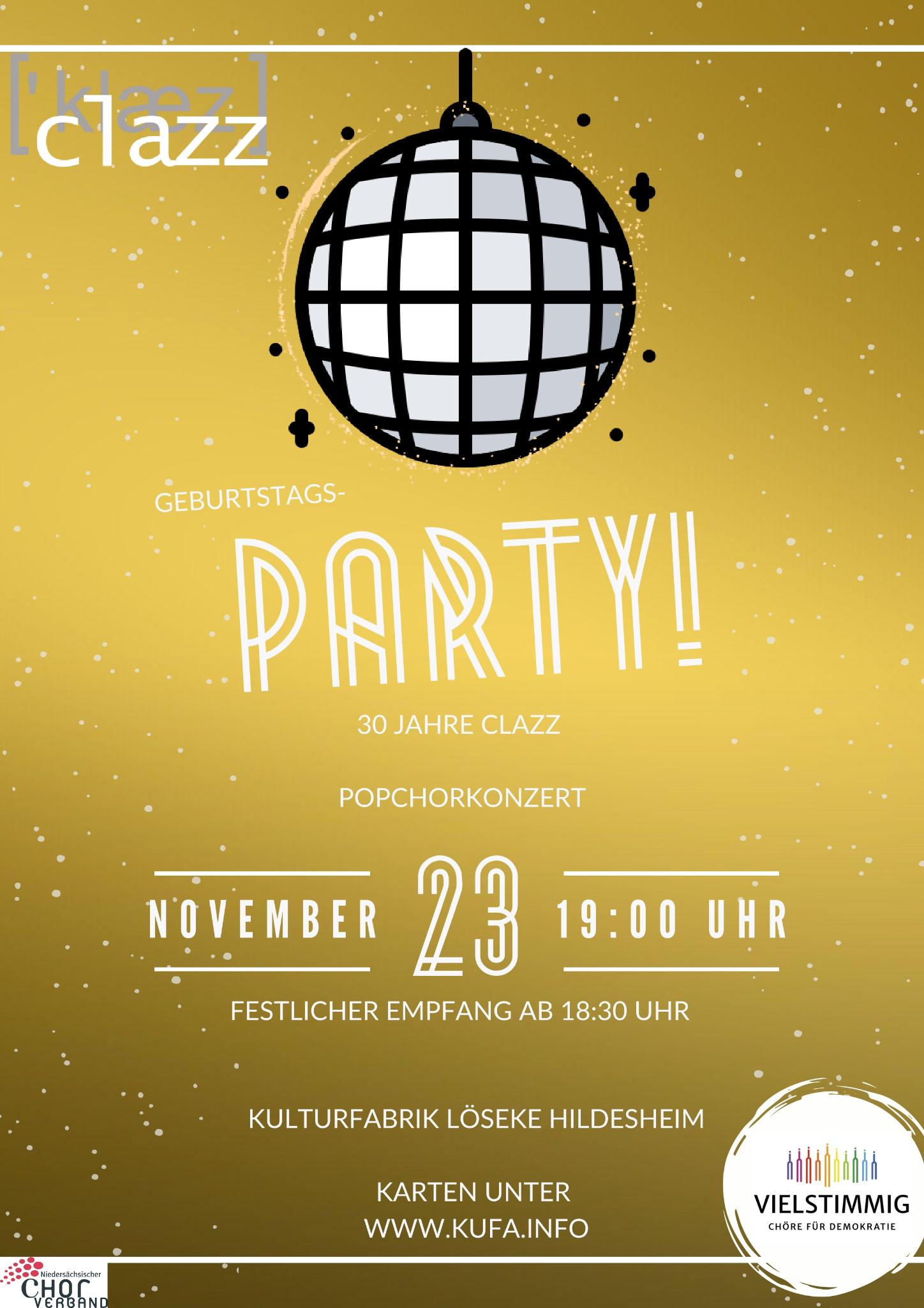 Plakat 30. Geburtstag clazz Auftritt Hildesheim_©clazz Plakat 30. Geburtstag clazz Auftritt Hildesheim_©clazz